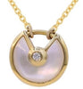 1.67CT DIAMOND & AAA MOTHER OF PEARL 18KT YELLOW GOLD 3D CIRCULAR FUN NECKLACE