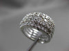 ESTATE LARGE 1.50CT ROUND DIAMOND 14KT WHITE GOLD 5 ROW COCKTAIL RING #21176