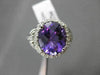 ESTATE LARGE 2.88CTW DIAMOND & AAA AMETHYST 14KT WHITE GOLD 3D FILIGREE RING