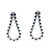 5.53CT DIAMOND & AAA SAPPHIRE 18KT WHITE GOLD 3D OPEN TEAR DROP HANGING EARRINGS