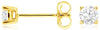 ESTATE .50CT DIAMOND 14KT YELLOW GOLD 3D ROUND CLASSIC FOUR PRONG STUD EARRINGS