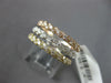 WIDE .69CT DIAMOND 14KT TRI COLOR GOLD 6 ROW STACKABLE ATTACHED ANIVERSARY RING