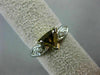 1CT ROUND & TRILLON WHITE & FANCY YELLOW DIAMOND 14KT WHITE GOLD ENGAGEMENT RING