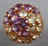 EXTRA LARGE 13.36CT AAA AQUAMARINE & AAA AMETHYST 14KT ROSE GOLD CIRCULAR RING