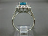 ESTATE LARGE 5.50CT DIAMOND & BLUE ZIRCON 18KT WHITE GOLD FLOWER ENGAGEMENT RING