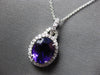 2.64CT DIAMOND & AAA AMETHYST 14KT WHITE GOLD OVAL & ROUND HALO FLOATING PENDANT