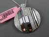 ESTATE LARGE 1.13CT DIAMOND 18K WHITE GOLD PRINCESS & ROUND CIRCULAR FUN PENDANT