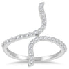 ESTATE .34CT DIAMOND 14KT WHITE GOLD 3D CLASSIC CRISS CROSS SNAKE FUN RING