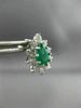 ESTATE 1.9CT DIAMOND & AAA COLOMBIAN EMERALD 14K WHITE GOLD STUD EARRINGS #26077