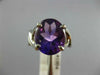 ANTIQUE WIDE 3.0CT AAA AMETHYST 18K WHITE GOLD OVAL CLASSIC SOLITAIRE RING #1004