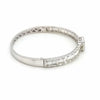 LARGE 3.68CT DIAMOND 18KT WHITE GOLD ROUND & BAGUETTE SOLITAIRE BANGLE BRACELET