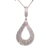 LARGE 2.36CT DIAMOND 18KT WHITE GOLD MULTI ROW OPEN TEAR DROP FLOATING PENDANT