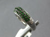 WIDE .90CT DIAMOND & TSAVORITE 14K WHITE GOLD MULTI ROW WEDDING ANNIVERSARY RING