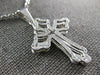 LARGE .42CT DIAMOND 14KT WHITE GOLD CLASSIC DOUBLE PLATED FILIGREE CROSS PENDANT