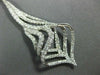 ESTATE LARGE .97CT DIAMOND 18KT WHITE GOLD 3D TEAR DROP LEAF FUN PENDANT