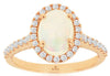 1.84CT DIAMOND & AAA OPAL 14KT ROSE GOLD 3D OVAL & ROUND FRIENDSHIP LOVE RING