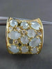 ESTATE EXTRA WIDE 10.37CT DIAMOND & BLUE AGATE 14KT YELLOW GOLD HUGGIE EARRINGS