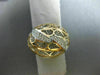 ESTATE LARGE .22CT DIAMOND 18KT ROSE GOLD OPEN FILIGREE LEAF DOME SHAPE FUN RING