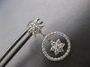 ESTATE 1.24CT DIAMOND 14KT WHITE GOLD FLOWER CIRCLE OF LIFE FUN HANGING EARRINGS