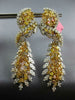EXTRA LARGE 16.29CT WHITE & MULTI COLOR DIAMOND 18K 2 TONE GOLD HANGING EARRINGS