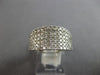 WIDE 1.28CT DIAMOND 14K WHITE GOLD 3D CLASSIC MULTI ROW WEDDING ANNIVERSARY RING