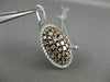 ESTATE LARGE 1.86CT WHITE & PINK DIAMOND 18K 2 TONE GOLD 3D CLUSTER OVAL PENDANT