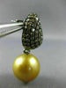 LARGE 2.65CT CHAMPAGNE DIAMOND & SOUTH SEA PEARL 18K BLACK GOLD HANGING EARRINGS