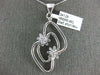 ESTATE LARGE .45CT DIAMOND 18KT WHITE GOLD 3D DOUBLE FLOWER FUN PENDANT