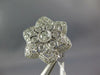 ESTATE .53CT DIAMOND 14K 2 TONE GOLD 3D FLOWER CLUSTER HALO FRIENDSHIP LOVE RING