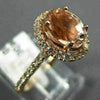 ESTATE WIDE 1.15CT DIAMOND & AAA MORGANITE 14K ROSE GOLD 3D HALO ENGAGEMENT RING