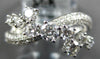 ESTATE WIDE 1.01CT DIAMOND 18KT WHITE GOLD ROUND CLUSTER CRISS CROSS LOVE RING