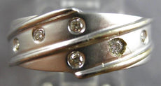 WIDE .11CT DIAMOND 14KT WHITE GOLD MATTE & SHINY MULTI ROW CRISS CROSS FUN RING