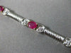 ANTIQUE WIDE 2.80CT DIAMOND & AAA RUBY 14KT TWO TONE GOLD TENNIS BRACELET #1456