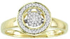 ESTATE 0.15CT DIAMOND 14KT WHITE GOLD 3D CLASSIC CIRCULAR HALO CLUSTER LOVE RING