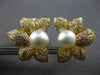 EXTRA LARGE 3.26CT DIAMOND & AAA SOUTH SEA PEARL 18K YELLOW GOLD FLOWER EARRINGS