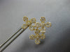 LARGE 2.09CT DIAMOND 18KT YELLOW GOLD FLOWER 4 LEAF CLOVER STUD HANGING EARRINGS