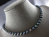 ESTATE LONG AAA TAHITIAN PEARL 14KT WHITE GOLD FILIGREE 7MM LOVE NECKLACE #27956