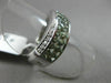 ESTATE 2.72CT DIAMOND & GREEN AMETHYST 14KT WHITE GOLD CRISS CROSS RAINBOW RING