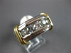 ESTATE LARGE 1.05CT DIAMOND 14KT 2 TONE GOLD 3D ROUND 5 STONE CHANNEL MENS RING