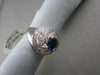 ANTIQUE WIDE DIAMOND & AAA SAPPHIRE 2.70CT 14KT WHITE GOLD COCKTAIL RING