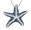 2.31CT DIAMOND & AAA SAPPHIRE 14K WHITE GOLD LUCKY STARFISH FUN FLOATING PENDANT