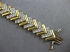 ESTATE LARGE 2.0CT DIAMOND 14KT 2 TONE GOLD 3D MULTI ROW V SHAPE TENNIS BRACELET