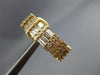 ESTATE 1.75CT DIAMOND 14K YELLOW GOLD 3D ROUND & BAGUETTE HANGING EARRINGS 15722