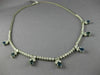 ANTIQUE 8.32CT DIAMOND & AAA SAPPHIRE 18KT WHITE GOLD MULTI DROP NECKLACE #385