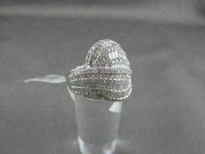 ANTIQUE WIDE 2.15CT DIAMOND 18KT WHITE GOLD FILIGREE MULTI ROW ANNIVERSARY RING