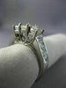 WIDE 3.0CT PRINCESS & BAGUETTE DIAMOND 14KT WHITE GOLD 3 STONE ENGAGEMENT RING