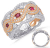 LARGE 1.32CT DIAMOND & AAA RUBY 14KT WHITE & ROSE GOLD INFINITY ANNIVERSARY RING