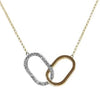 .31CT DIAMOND 18KT 2 TONE GOLD 3D CLASSIC DOUBLE OPEN OVAL LOVE KNOT PENDANT