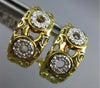 .15CT DIAMOND 14K 2 TONE GOLD CIRCULAR NUGGET SEMI HOOP CLIP ON HANGING EARRINGS