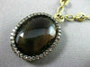 ANTIQUE LARGE 28.86CT FANCY DIAMOND & AAA SMOKY TOPAZ 14KT YELLOW GOLD NECKLACE